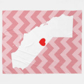 ハートのカリフォルニア（カスタマイズ可能） フリースブランケット (正面(横))