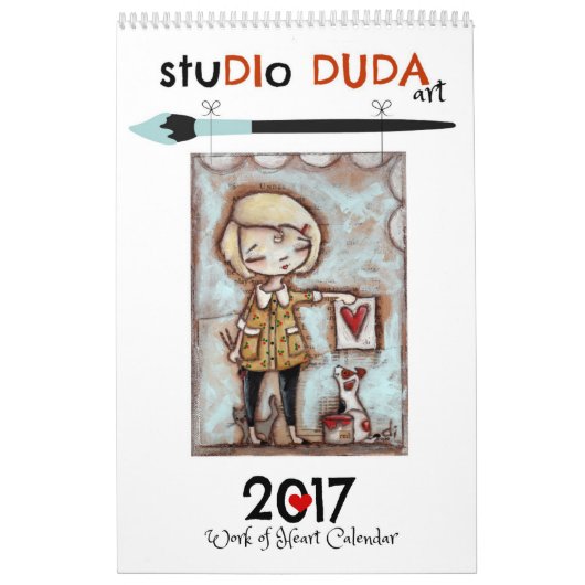 ハートのカレンダーのStudioDudaArt 2017の仕事 カレンダー (カバー)