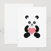 ハートのカードが付いたパンダのテディベア シーズンカード (正面/裏面)