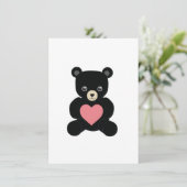 ハートのカードが付いた黒いテディベア シーズンカード (スタンド正面)