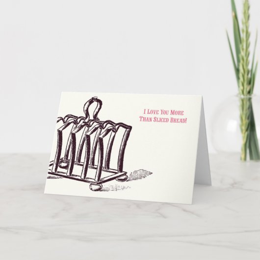 ハートのカード - 私はあなたがパンの耳より好き! カード (正面)