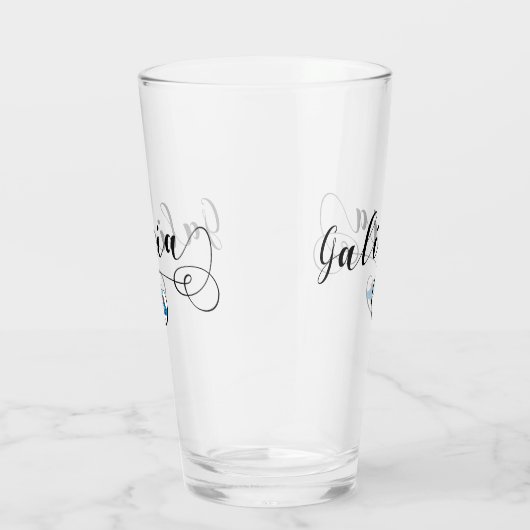 ハートのガリチアの旗、ガリシア人、Galiza タンブラーグラス (右)