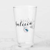 ハートのガリチアの旗、ガリシア人、Galiza タンブラーグラス (正面)