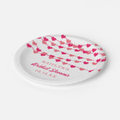 ハートのガーランドラブ 結婚前のお祝い ペーパープレート (アングル)