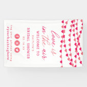 ハートのガーランド ラブ ウェルカムサイン 結婚前のお祝い 横断幕 (横)