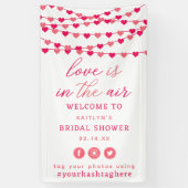 ハートのガーランド ラブ ウェルカムサイン 結婚前のお祝い 横断幕 (縦)