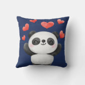 ハートのキッズパンダ 水彩 クッション (裏面)