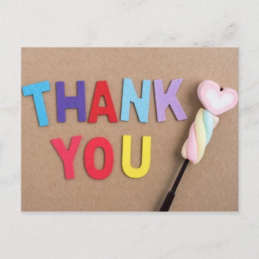 ハートのキャンディありがとう ポストカード (正面)