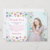 ハートのキャンディー誕生日写真ありがとうカード サンキューカード (正面)