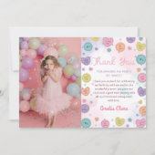 ハートのキャンディ バレンタイン 誕生日 写真 サンキューカード (正面)