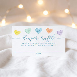 ハートのキャンディ 赤ちゃんおむつラッフル エンクロージャーカード