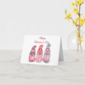 ハートのキュートなバレンタインデーの小人 カード (黄色い花)