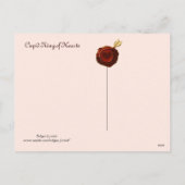 ハートのキューピッドキング、赤ワックスシールバレンタインデー シーズンポストカード (裏面)