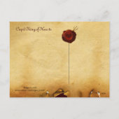 ハートのキューピッドキング、赤ワックスシールバレンタインデー シーズンポストカード (裏面)