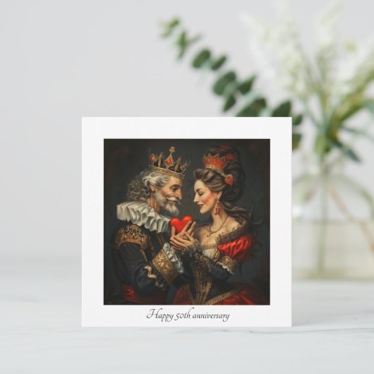 ハートのキング与えハートからクイーン、カスタマイズ可能 シーズンカード (スタンド正面)