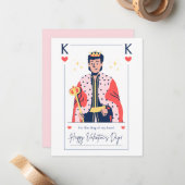 ハートのキング バレンタインカード - 中身が空白 ノートカード (正面/裏面インサイチュ)