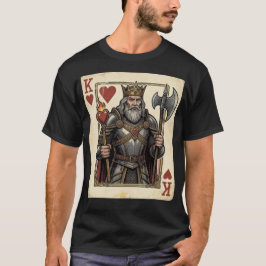 ハートのキング -炎のハートを持つ武装した王 Tシャツ
