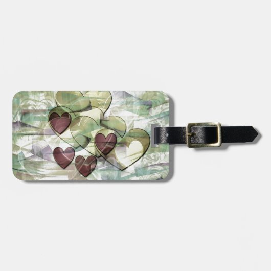 ハートのギフト|の柔らかい緑 ラゲッジタグ (正面横)