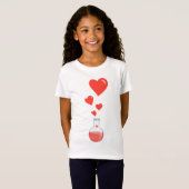 ハートのギークの女の子のフラスコ Tシャツ (正面フル)