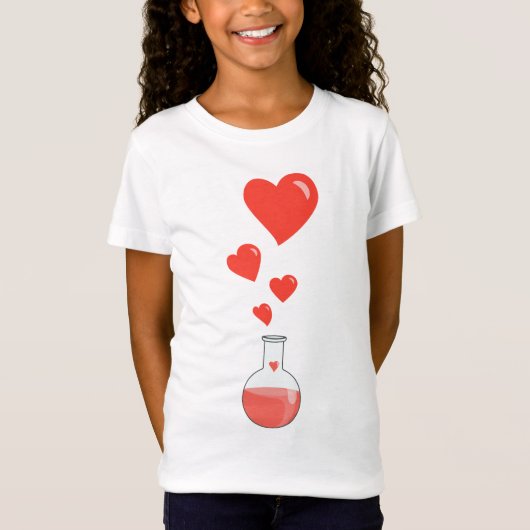 ハートのギークの女の子のフラスコ Tシャツ (正面)