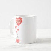 ハートのギークI愛のフラスコバレンタインデー コーヒーマグカップ (正面左)