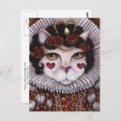 ハートのクイーンキャットアリスワンダーランドファンタジーアート ポストカード (正面/裏面)