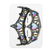 ハートのクイーンシルバークラウンティアラホワイトマグネット マグネット (縦)