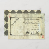 ハートのクイーン結婚式の日付を保存 セーブザデート (正面/裏面)