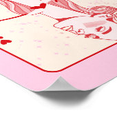 ハートのクイーン赤とピンク名門私立校風のアート ポスター (角)