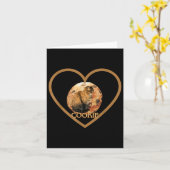 ハートのクッキーの猫 カード (黄色い花)