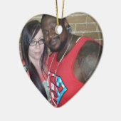 ハートのクリスマスのオーナメント セラミックオーナメント (左)