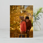 ハートのクリスマスカード1枚写真 ホリデーカード 箔シーズンカード (立ち正面)