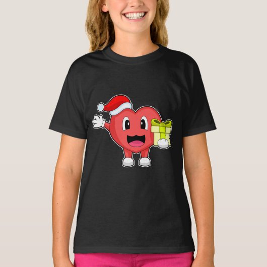 ハートのクリスマスパッケージ Tシャツ (正面)