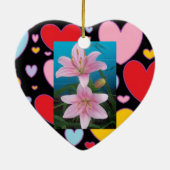 ハートのクリスマスOrniment セラミックオーナメント (裏面)