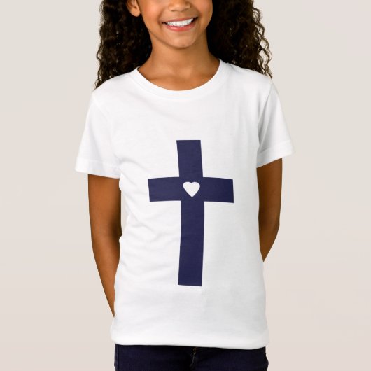 ハートのクロス 聖なる愛の美術 Tシャツ (正面)