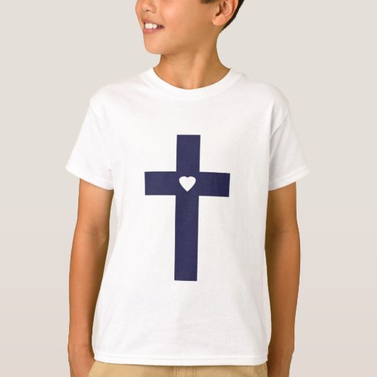 ハートのクロス 聖なる愛の美術 Tシャツ (正面)