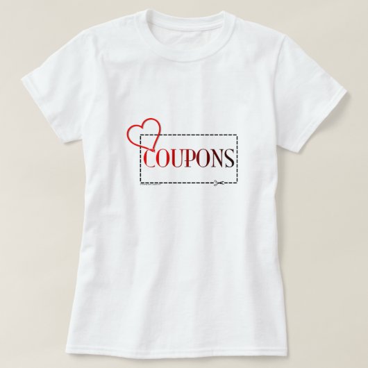 ハートのクーポンのTシャツ Tシャツ (デザイン正面)