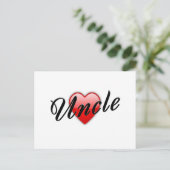 ハートのグラフィックを持つ叔父さん ポストカード (スタンド正面)