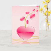 ハートのグリーティングカード カード (黄色い花)