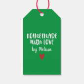 ハートのグリーン 自家製 愛を込めて オーダーメイド ギフトタグ (裏面)