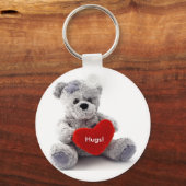 ハートのグレーベア キーホルダー (正面)