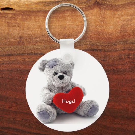 ハートのグレーベア キーホルダー (正面)