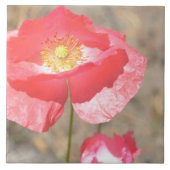 ハートのケシの花のセラミックタイルを開けて下さい タイル (正面)