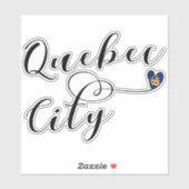 ハートのケベック州旗 シール (シート)