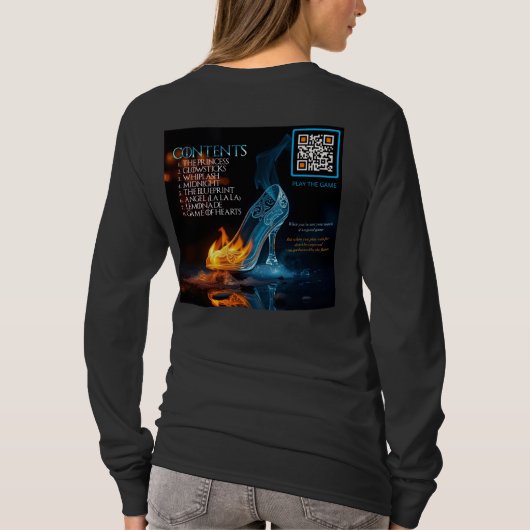 ハートのゲーム長袖Tシャツ Tシャツ (裏面)