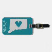 ハートのコネチカットの州のカスタムな荷物のラベル ラゲッジタグ (正面横)