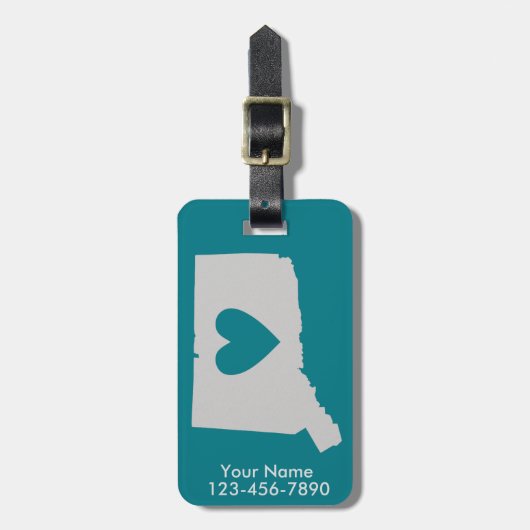 ハートのコネチカットの州のカスタムな荷物のラベル ラゲッジタグ (正面縦)