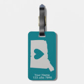 ハートのコネチカットの州のカスタムな荷物のラベル ラゲッジタグ (裏面縦)