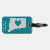ハートのコネチカットの州のカスタムな荷物のラベル ラゲッジタグ (裏面横)
