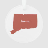 ハートのコネチカットの州のシルエット オーナメント (裏面)